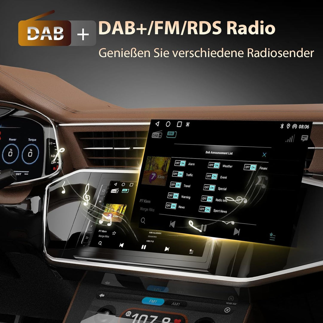 2 DIN Autoradio mit Bildschirm, 7 Zoll Wireless CarPlay Apple Android Auto, DAB+ Radio Bluetooth Car