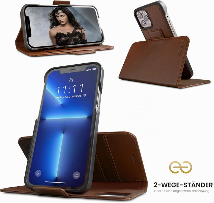 Dreem Fibonacci iPhone 13 Pro Max Brieftaschen-Etui / 2-in-1 stossfestes Etui und abnehmbares Folio