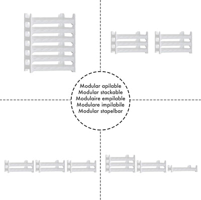 Grizzly Flaschenregal modular stapelbar - Weinregal für 36 Flaschen Regal-System weiss Weiss 6 Modul