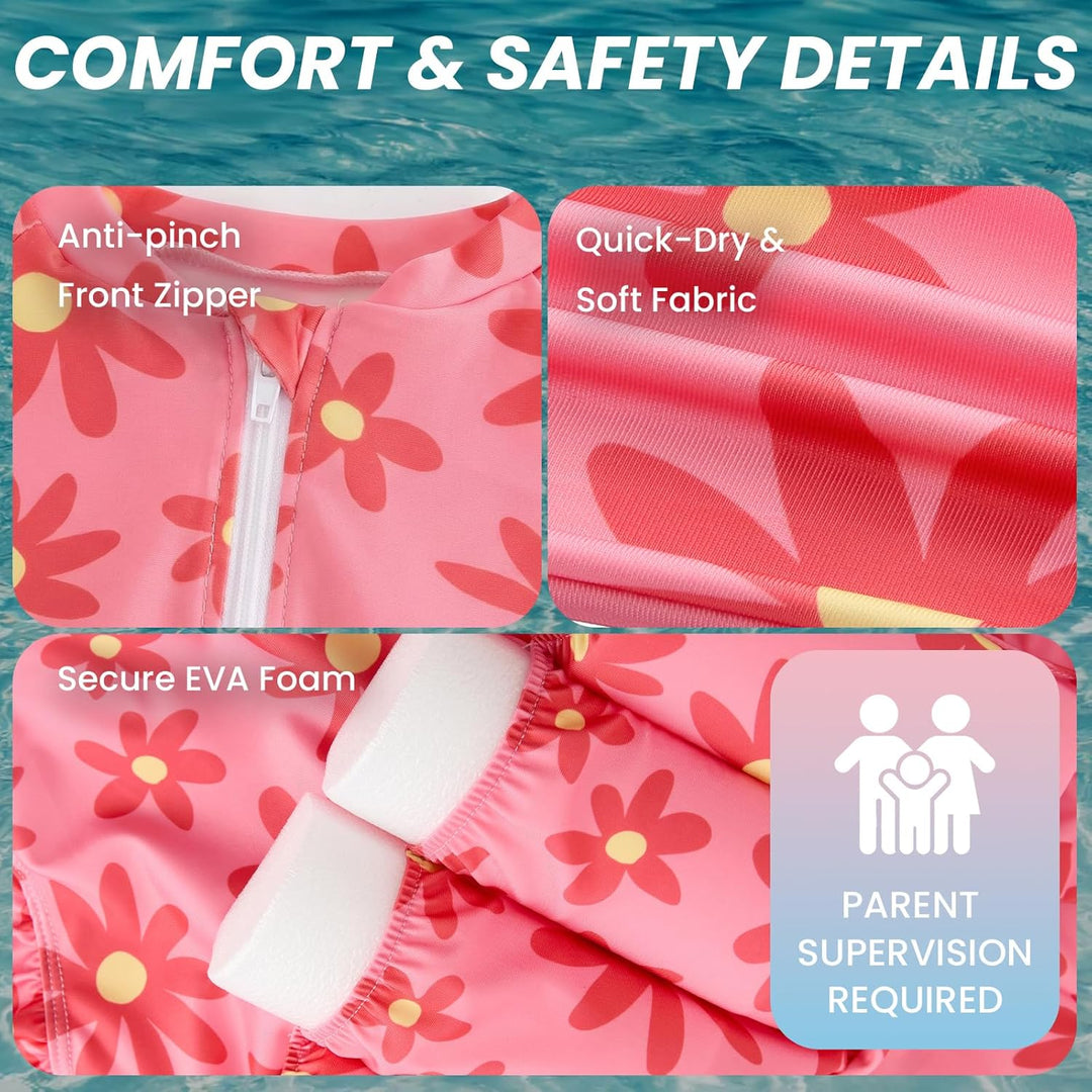 Badeanzug Baby Mädchen mit Floatation Kleinkind Schwimmtraining Hilfe Schwimmende Badeanzug Langarm