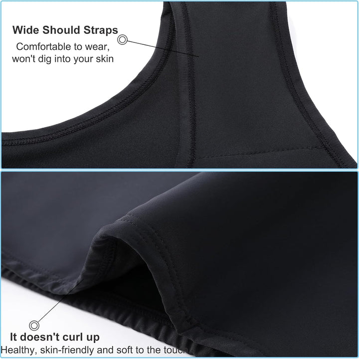 Brust Binder Transgender FTM Cosplay Atmungsaktive Halb Trans Binder Tank Top Schwarz 4XL, Schwarz 4