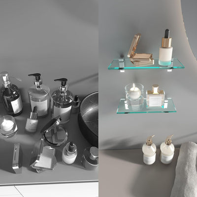bijon Glasregal Glasablage Wandregal Glas Bad-Regal Glas Badezimmer Regal Badablage Ablageregal - 8m