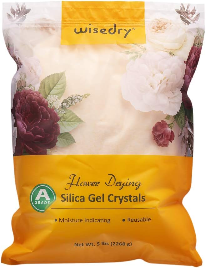 wisedry Silicagel für Trocknen Blümen 5 LBS (2.2KG), Feine Kristalle < 1mm, Silica Gel mit Indikator