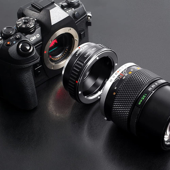 K&F Concept OM-M4/3 Objektiv Adapterring für Olympus OM Objektiv auf Micro 4/3 M4/3 Four Thirds Syst