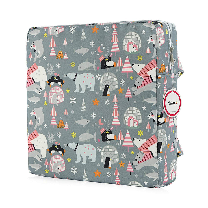 Zicac Sitzerhöhung Baby Tragbar Sitzkissen Cartoon Design für Kinder (Grau), Grau