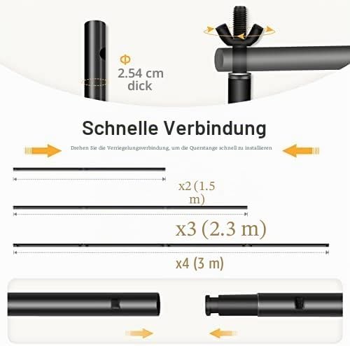 EMART Fotohintergrund Ständer 2,6m x 3m, Verstellbare Foto Hintergrundsystem Fotografie mit 2 Federk