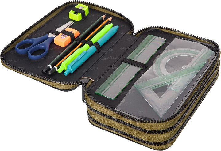 Goldkids Federtasche 3-fache Federmappe AIR Force Federmäppchen 46-teilig gefüllte Schüleretui Stift