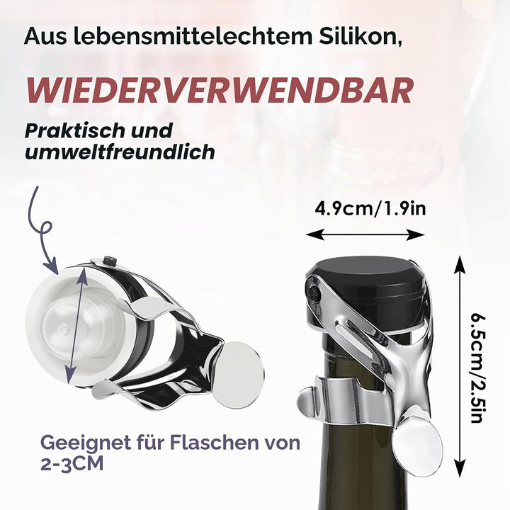 Gimars Weinflaschenverschluss 6 Stück, Weinstopfen für Sekt, Champagner, Rotwein, Universalverschlus