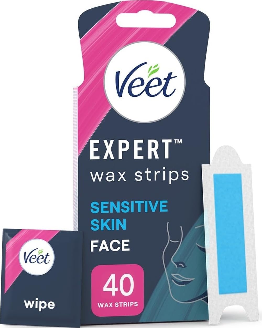 Veet Sensitive Face Kaltwachs-Streifen, 40 Stück