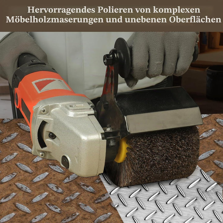 Schleifbürsten, 120x100mm Rosshaarbürste, Polierbürste zum Holzverarbeitung, Grit Bürste Bristle Bür