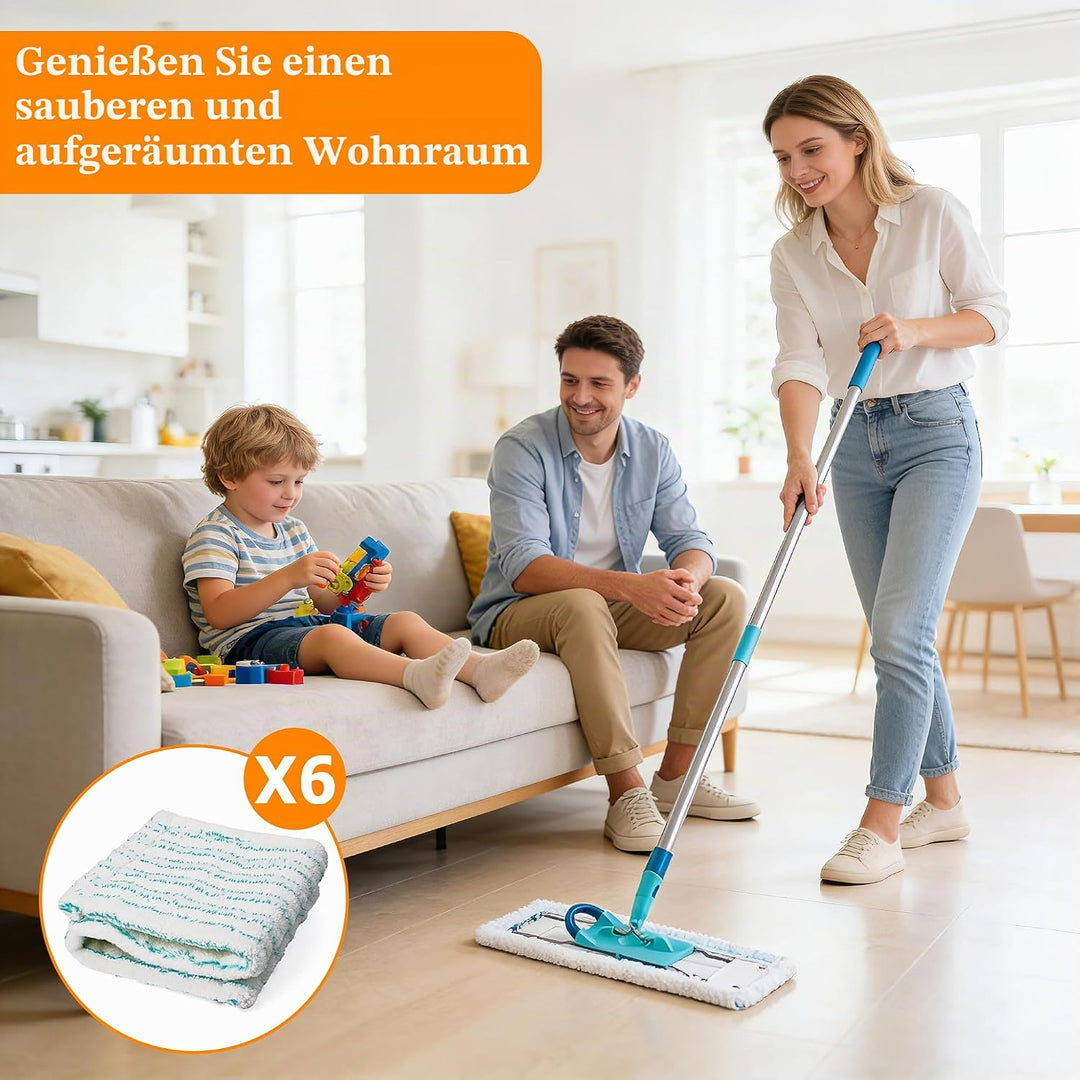 6 Stück Ersatz-Wischbezüge für Leifheit Profi XL Micro Duo / Profi XL Cotton Plus,Mikrofaser Wischbe