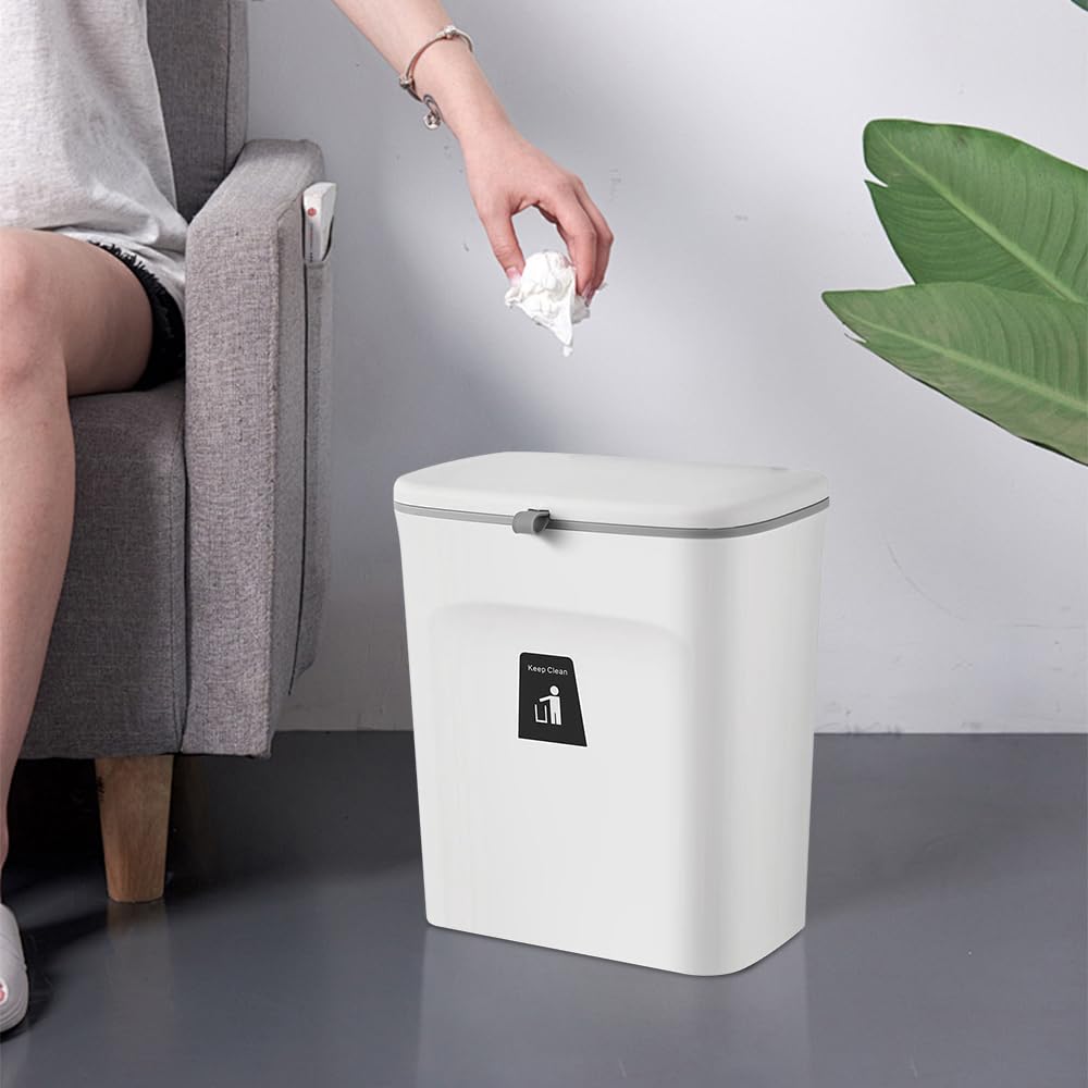 Komposteimer für Küche, 9 l, Mülleimer für Theke oder unter der Spüle, kleiner Abfalleimer zum Aufhä