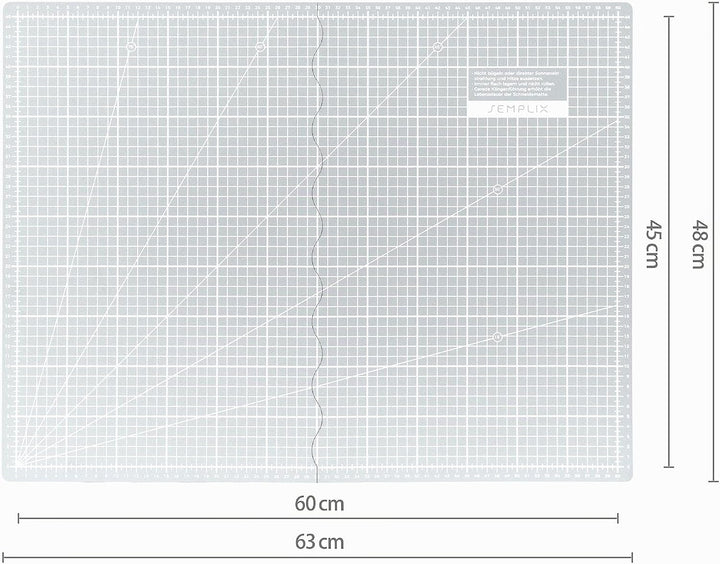 SEMPLIX Schneidematte A2 selbstheilend faltbar 60 x 45 cm (Hellgrau) | Selbstheilende faltbare Schne