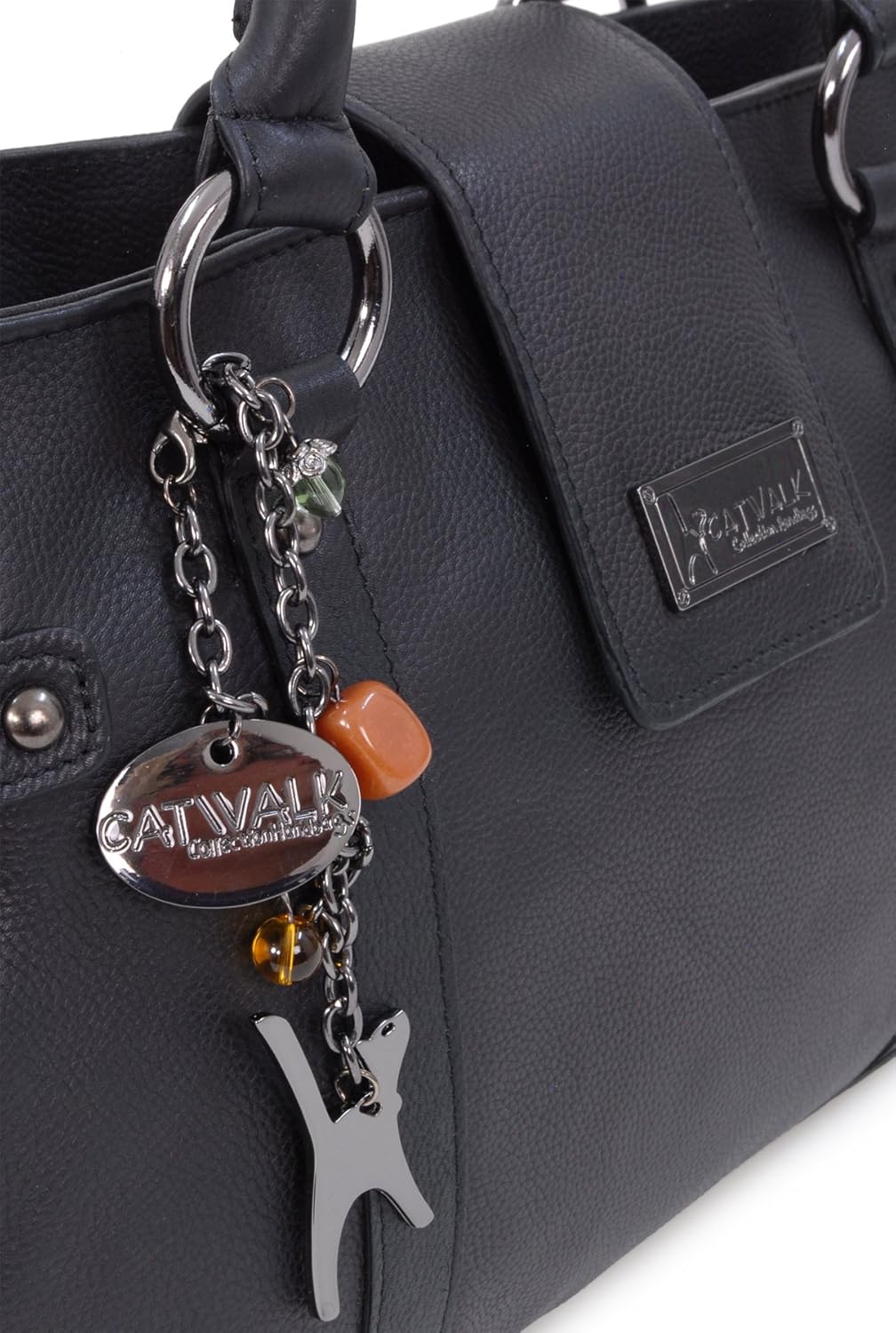 Catwalk Collection Handbags - Leder - Umhängetasche/Handtasche/Schultertasche - MARTINA Schwarz, Sch