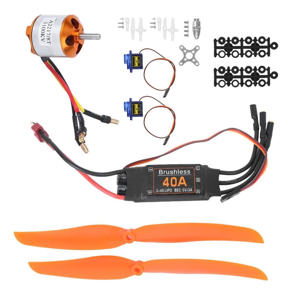 RC Airplane Power Kit, bürstenloser 1100-kV-Motor 40A ESC SG90 9G Micro Servo 1060 Propeller Kompati