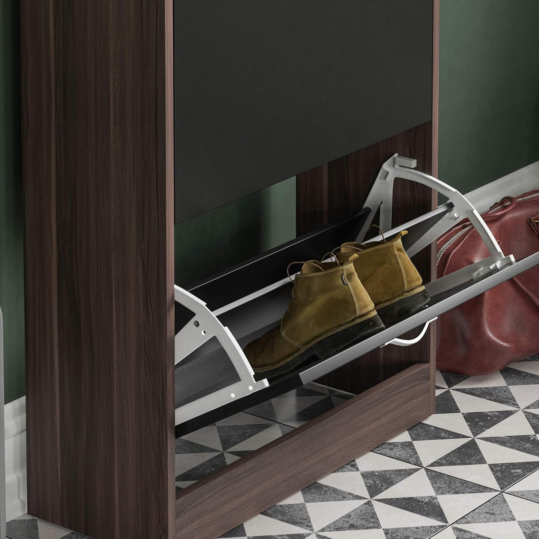 Home Discount 2 Schublade Schrank Schuhschrank Schuhregal Organizer Pull Down Holz Flur Möbel Einhei