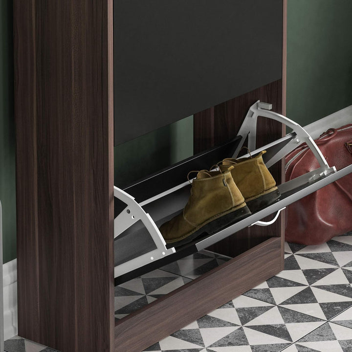 Home Discount 2 Schublade Schrank Schuhschrank Schuhregal Organizer Pull Down Holz Flur Möbel Einhei