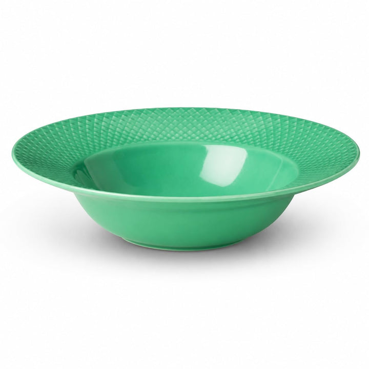 Lyngby Porcelæn Tiefer Teller Ø24.5 cm Rhombe Color Mix & Match Porzellan, grün, Grün