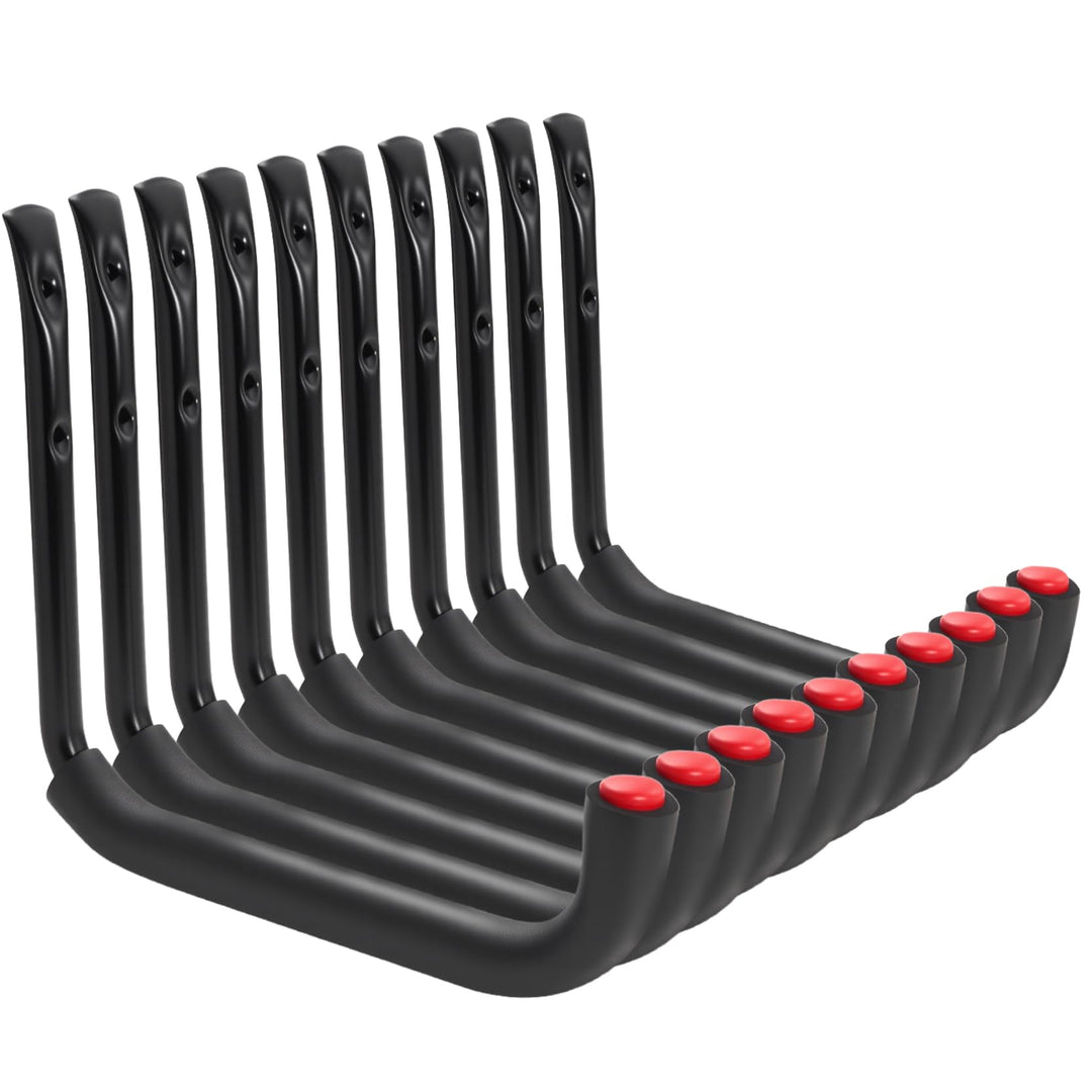 Garagenhaken, 10 Stück Wandhalterung Garagenaufbewahrung Werkzeugaufhänger mit 9,8" Jumbo-Arm, Hochl