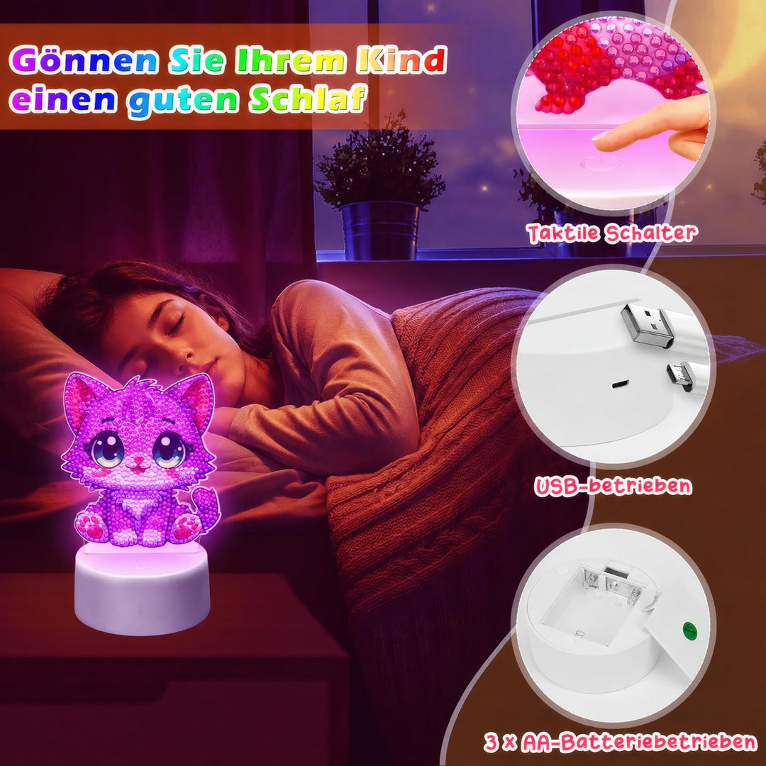Zoyomax Diamond Painting Nachtlicht, Geschenke für Erwachsene, 3D Kreative Diamond Painting Lampe Gr