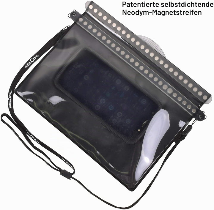 Fidlock Hermetic Drybag Multi Schwarz - Magnetisch selbstverschliessender wasserdichter Drybag, Grös