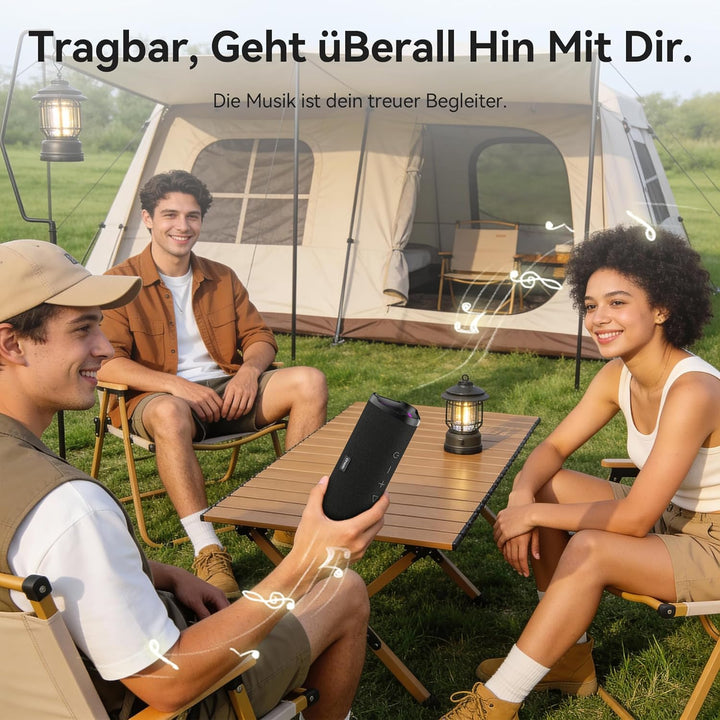 oraolo Bluetooth Lautsprecher mit Licht, Musikbox Bluetooth 6.0, 20W Dual Tragbar Lautsprecher 24 St