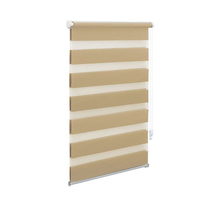 OBdeco Doppelrollo Duo Rollo Klemmfix ohne Bohren B80cm x H220cm(Stoffbreite 76 cm) Sand für Fenster