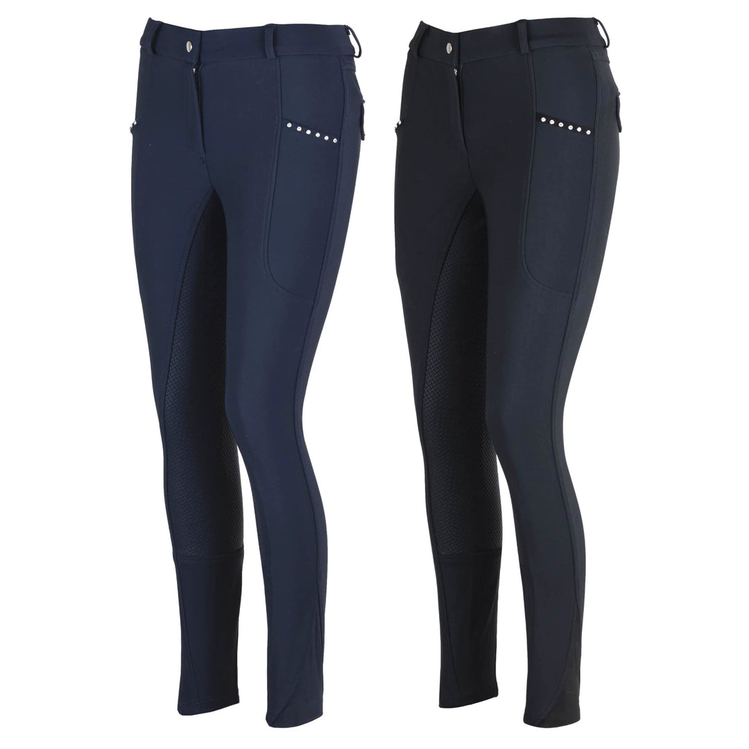 Lazura - Damen Winter Reithose Tatjana | Vollbesatz aus Silikon | Reiterhose mit 2 seitlichen Handyt