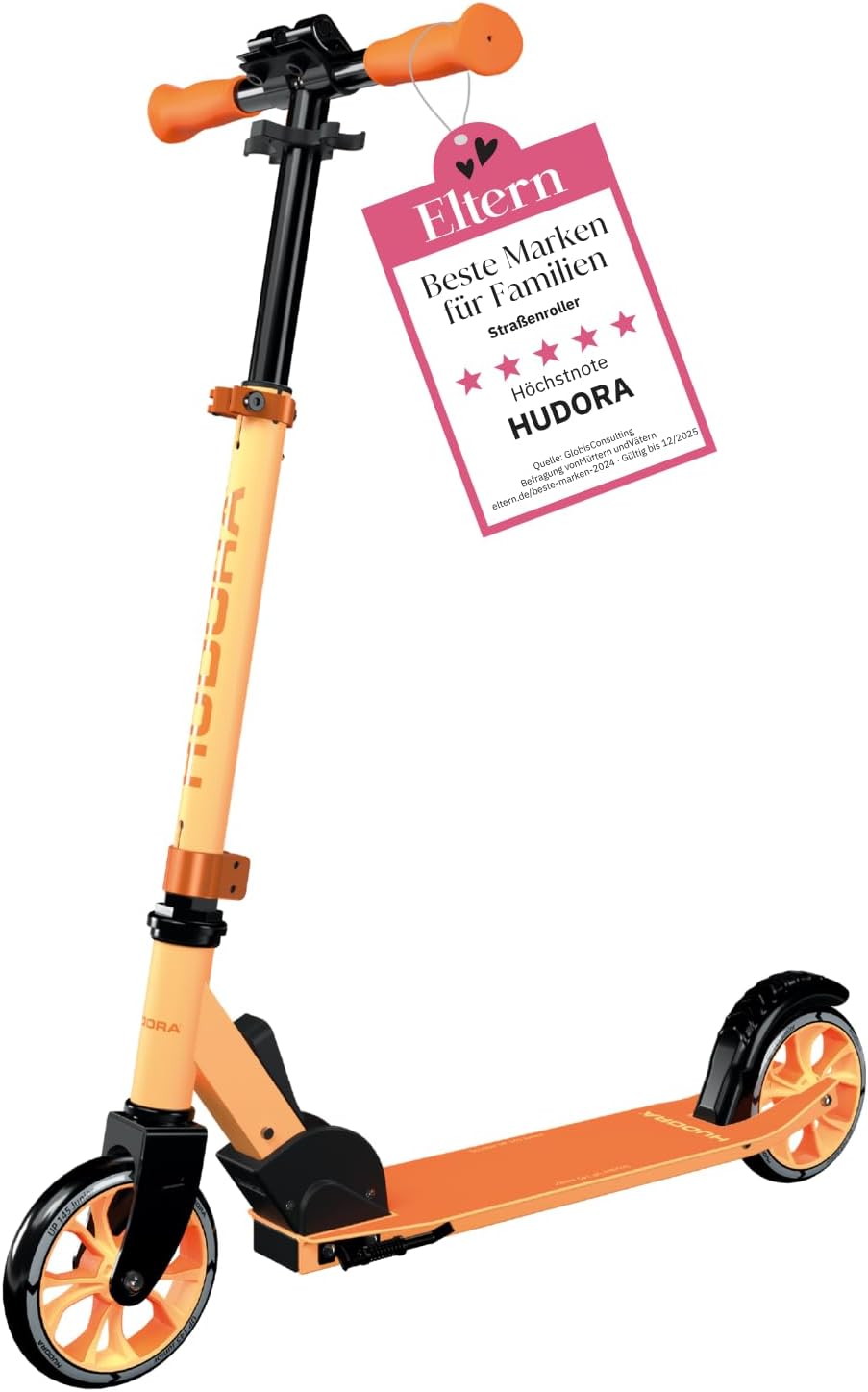 HUDORA Scooter Up 145 Junior - Hochwertiger & sicherer Kinder Roller ab 3 Jahre - Zusammenklappbarer