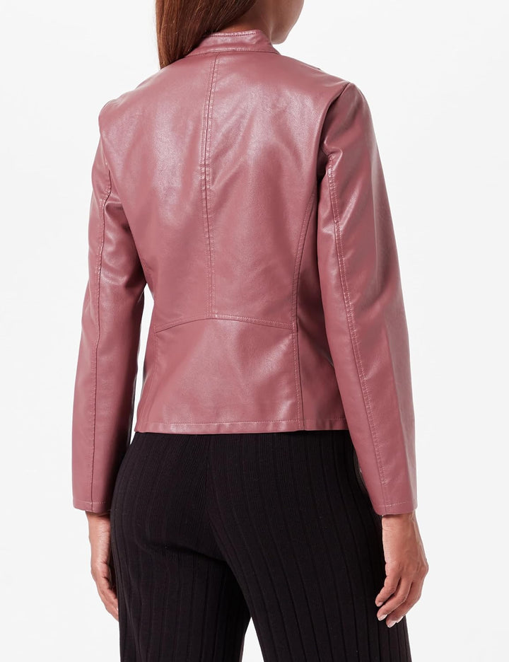 ONLY Damen Onlnewmelisa Faux Leather Jacket Cc OTW Jacke 74 Rose Brown, 74 Rose Brown