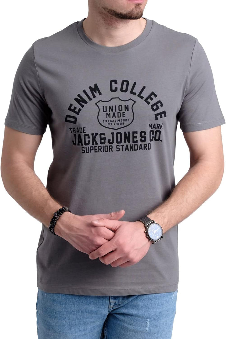 JACK & JONES Herren 5er-Set T-Shirts in verschiedenen Styles, Prints und Farben aus Baumwolle S Irin