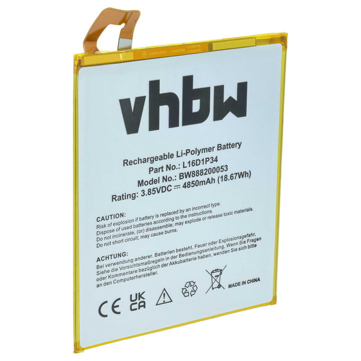 vhbw Akku kompatibel mit Lenovo Tab 4 8 Plus TB-8704X, 8 TB-8504F, 8 TB-8504X Tablet Pad (4850mAh, 3