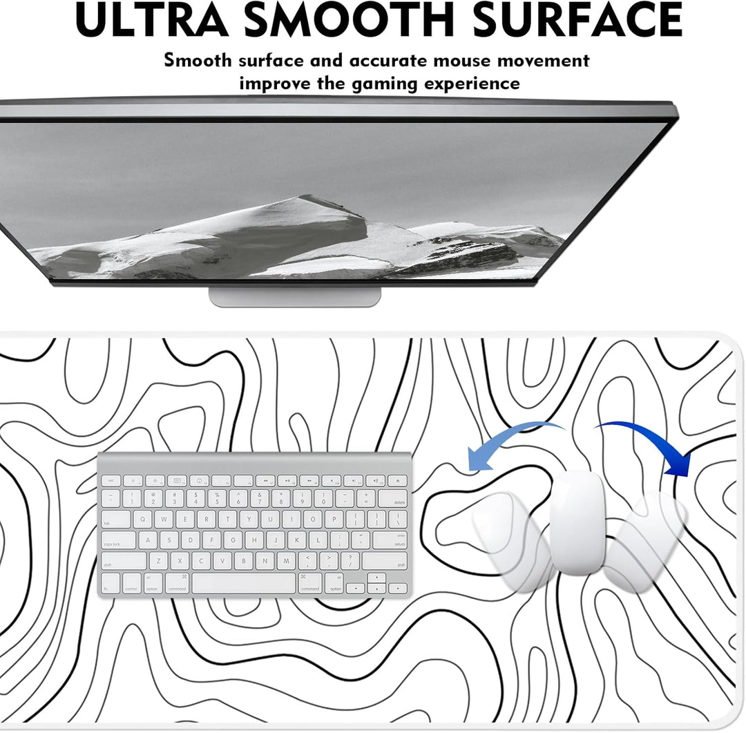 Gaming Mauspad XXL, Mousepad 900x400mm,Gross Schreibtischunterlage mit Rutschfester Gummibasis,Desk