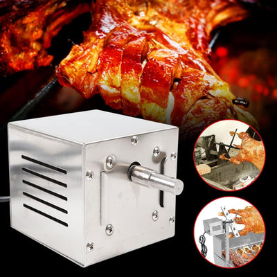 Lightakai 220V Grillmotor für Grillspiess, 25W 60Kg Edelstahl Grillmotor BBQ-Röster Spanferkelgrillm