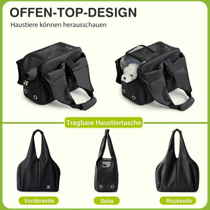 ALLSOPETS Hundetasche für Kleine Hunde, Leichte Atmungsaktive Haustiertasche, Bequeme Katzentragetas