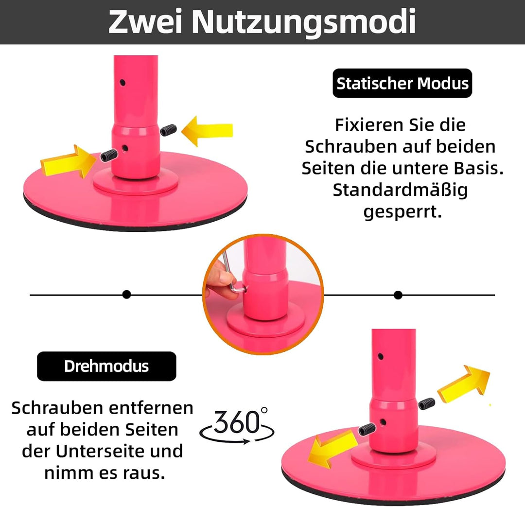 PRIOR FITNESS Pole Dance Tanzstange 45mm von 2,35 bis 2,74 m Höhenverstellbar,2 Modi: drehend/statis