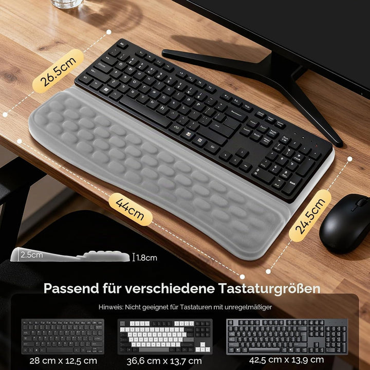 Handballenauflage Tastatur, Handstütze Tastatur Handauflage Ergonomisch, Memory-Schaum Rutschfest Ta