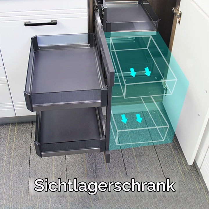 Ausziehbarer Organizer für blinde Eckschränke, Auszieh-Organizer mit 4 Körben, Regal, ausziehbarer S