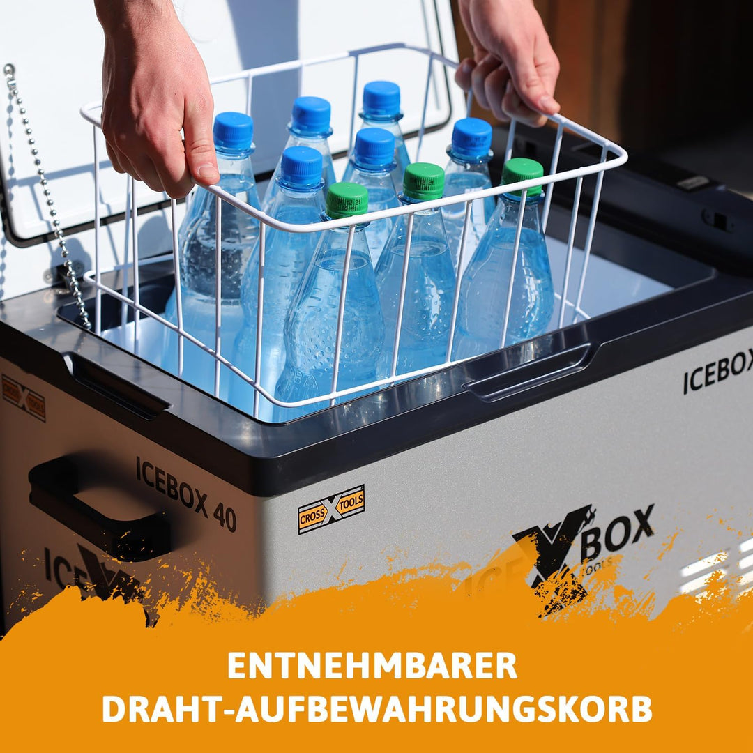 elektrische Kühlbox 22L - Kompressor Gefrierbox für Camping & Auto, bis -20°C, Portable Kühl- und Ge