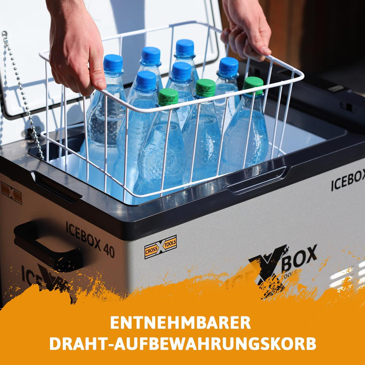 elektrische Kühlbox 22L - Kompressor Gefrierbox für Camping & Auto, bis -20°C, Portable Kühl- und Ge