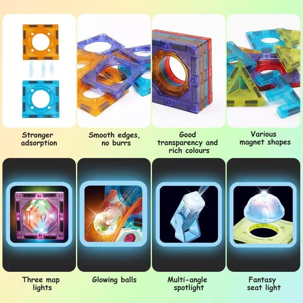 Kreativity Point Magnetische Bausteine für Kinder, 110 Stück