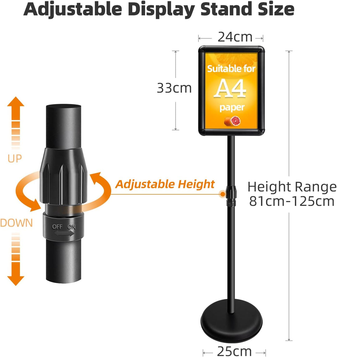 VAIIGO A4 Infoständer Höhenverstellbar Aluminium DIN A4 Plakatständer Informationsständer Präsentati