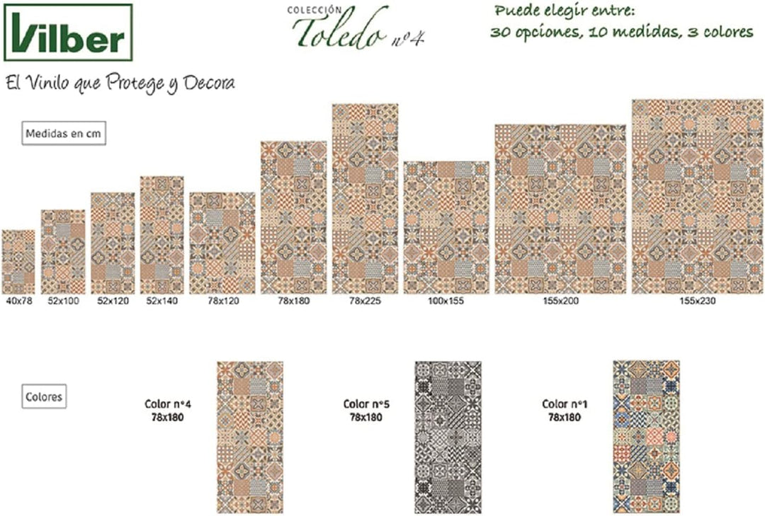 vilber, Vinylteppich, Toledo DU 04 52 X 100 x 0.22 cm Braun-04 52 x 100 x 0.22 cm, Braun-04 52 x 100