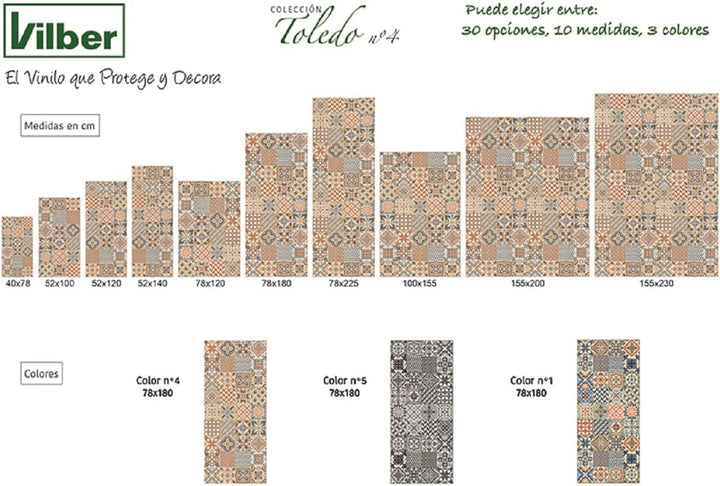 vilber, Vinylteppich, Toledo DU 04 52 X 120 x 0.22 cm Braun-04 52 x 120 x 0.22 cm, Braun-04 52 x 120