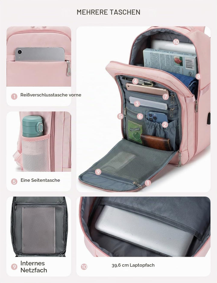 BAGZY 40x30x15cm Handgepäck Rucksack für British Airways jet2 Air France Reiserucksack Flugzeug 14 Z