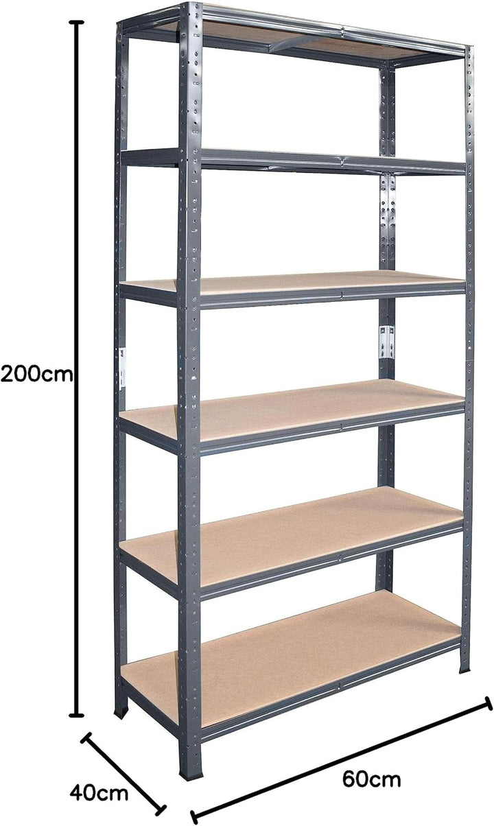 shelfplaza® 200x60x40cm Home Schwerlastregal anthrazit/Metallregal mit 6 Böden/Kellerregal Metall, G