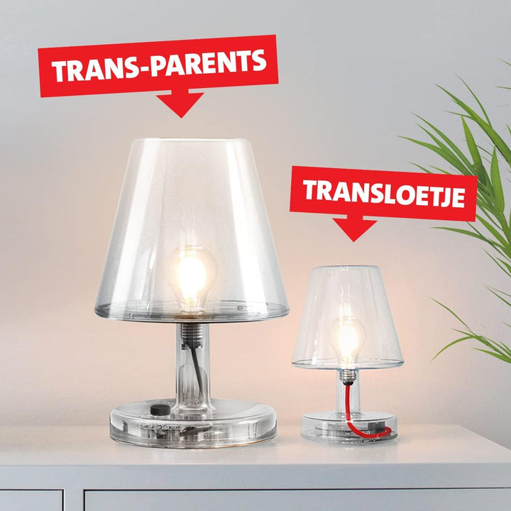 Fatboy Transloetje | Transparent | Tischlampe/Leselampe/Nachttischlampe | Kabellos | Wiederaufladbar