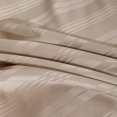 Luofanfei Satin Bettwäsche 135x200cm Beige Gold Braun Glänzend Glanzsatin Seiden Bettwäsche Set Gest