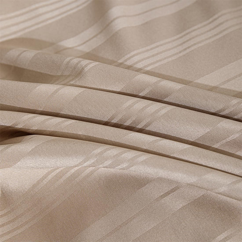 Luofanfei Satin Bettwäsche 135x200cm Beige Gold Braun Glänzend Glanzsatin Seiden Bettwäsche Set Gest