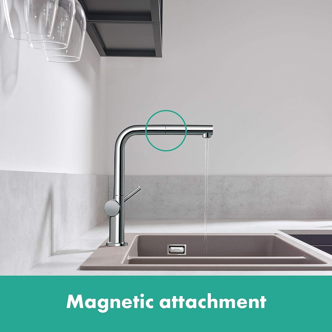 hansgrohe Talis M54 - Küchenarmatur mit Brause ausziehbar, 1 Stahlart, Wasserhahn Küche mit Auslaufh